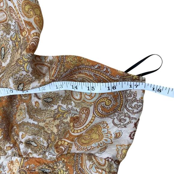 H&M Boho Paisley Print Handkerchief Hem Halter Dress Vacation Festivalwear Fairy - Picture 15 of 16